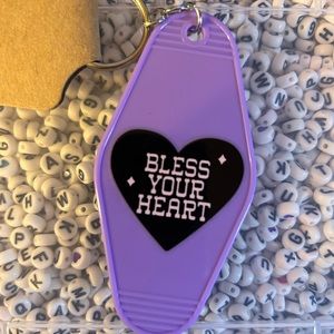 Bless your heart 😘 keychain - purple